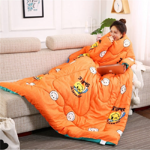 Winter Sleeved Lazy Quilt Snuggie