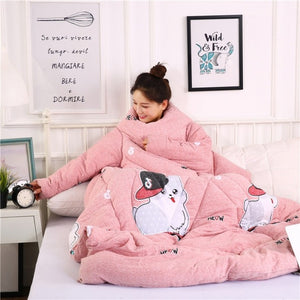 Winter Sleeved Lazy Quilt Snuggie
