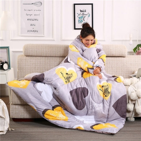 Winter Sleeved Lazy Quilt Snuggie