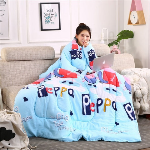 Winter Sleeved Lazy Quilt Snuggie