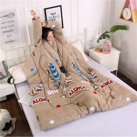 Winter Sleeved Lazy Quilt Snuggie